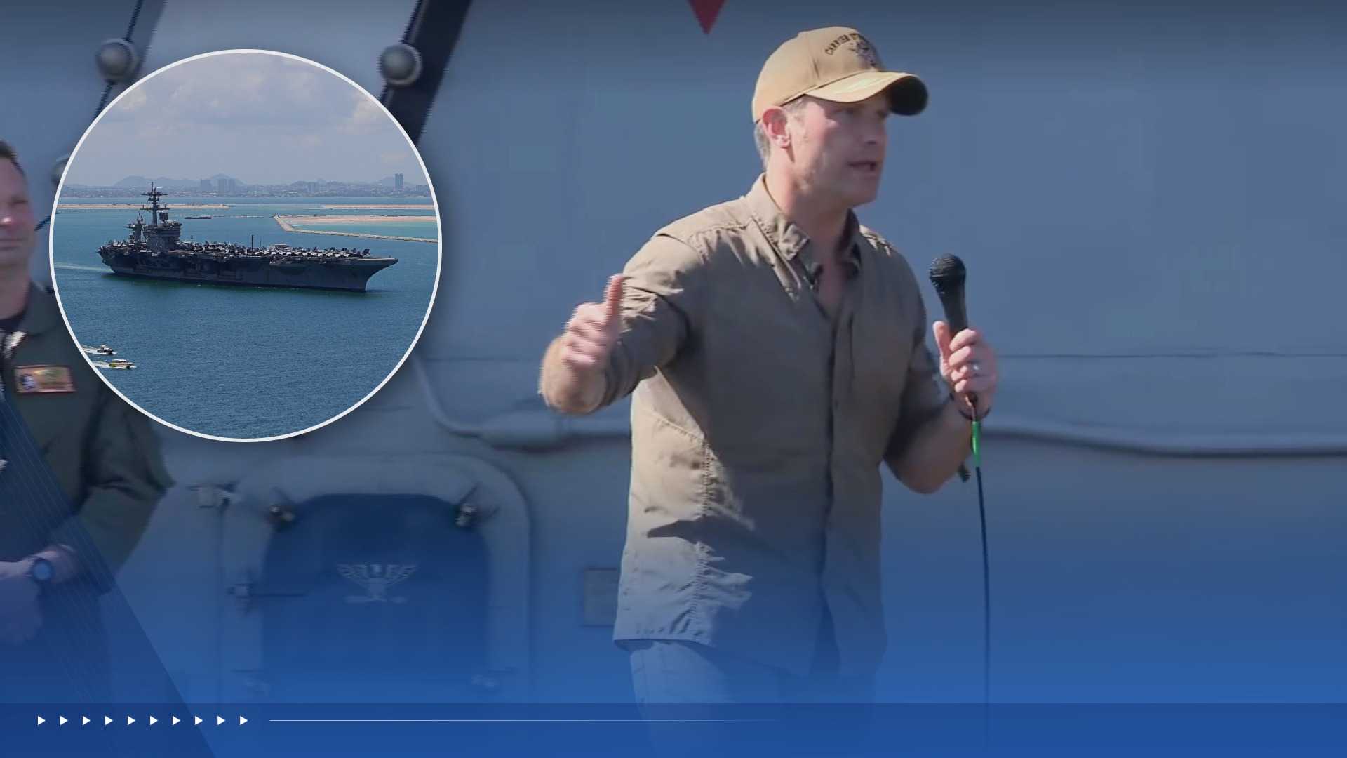 Hegseth visits the long-deployed USS Lincoln to bestow a top award before the ship returns home — WISN 12 Milwaukee